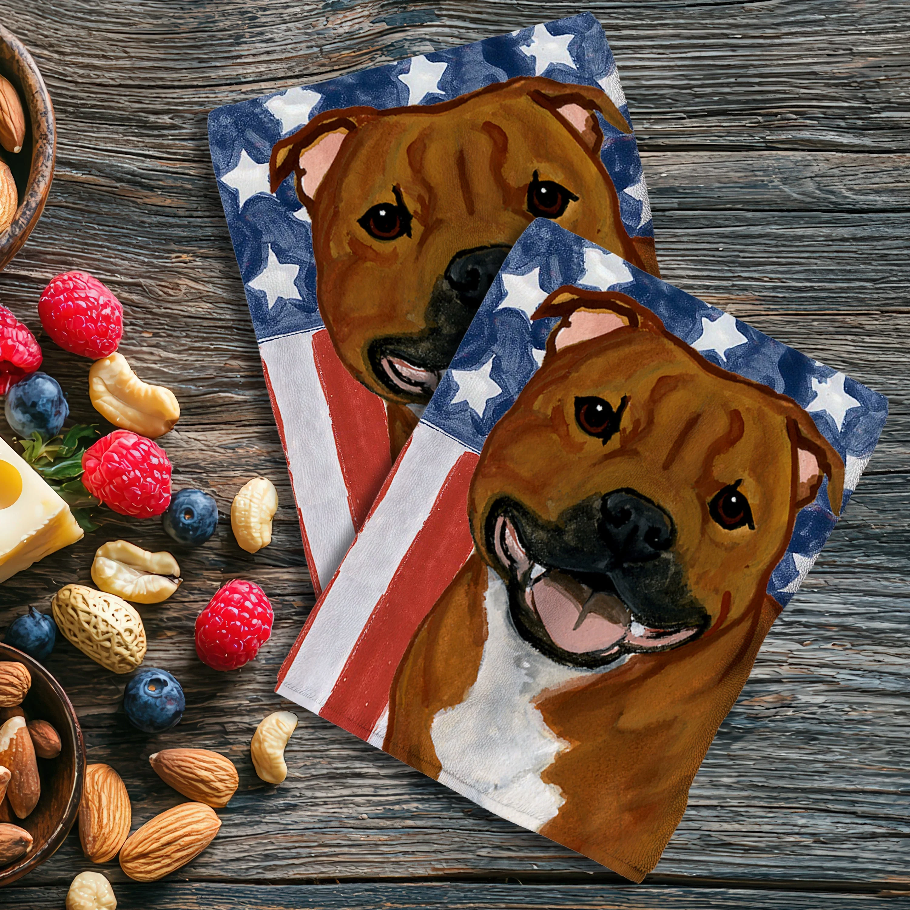 Staffordshire Bull Terrier Americana Kitchen Towel Set - Image 2