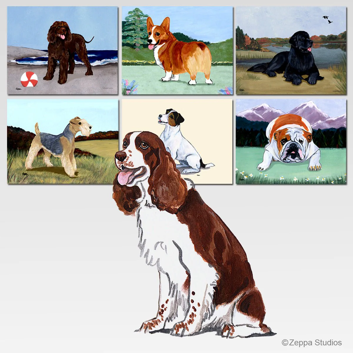 English Springer Spaniel Scenic Cutting Board - Image 2