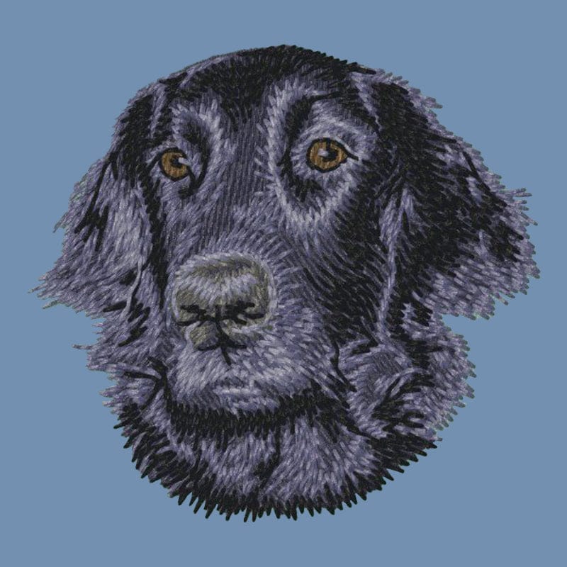 Flat-Coated Retriever Embroidered Men's Denim Shirt - Image 2