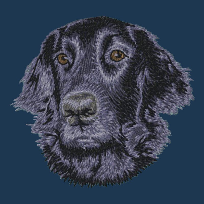 Flat-Coated Retriever Embroidered Men's Denim Shirt - Image 4