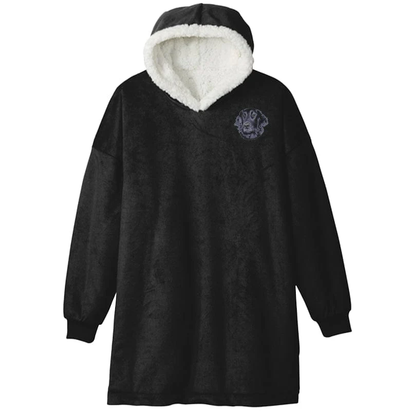 Flat-Coated Retriever Embroidered Wearable Blanket