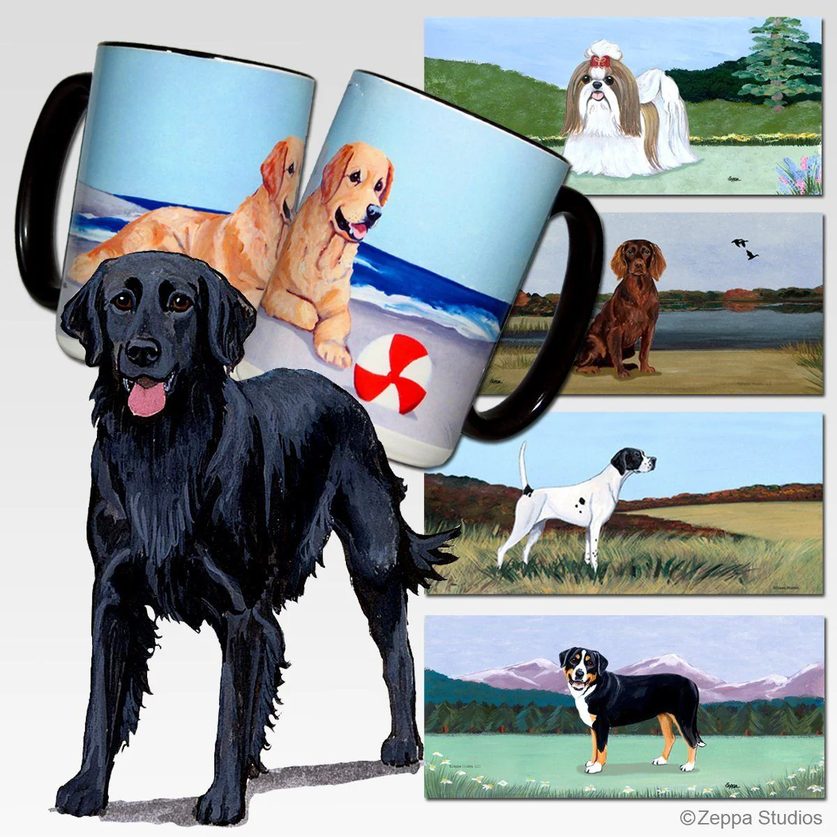 Flat-Coated Retriever Scenic Mug