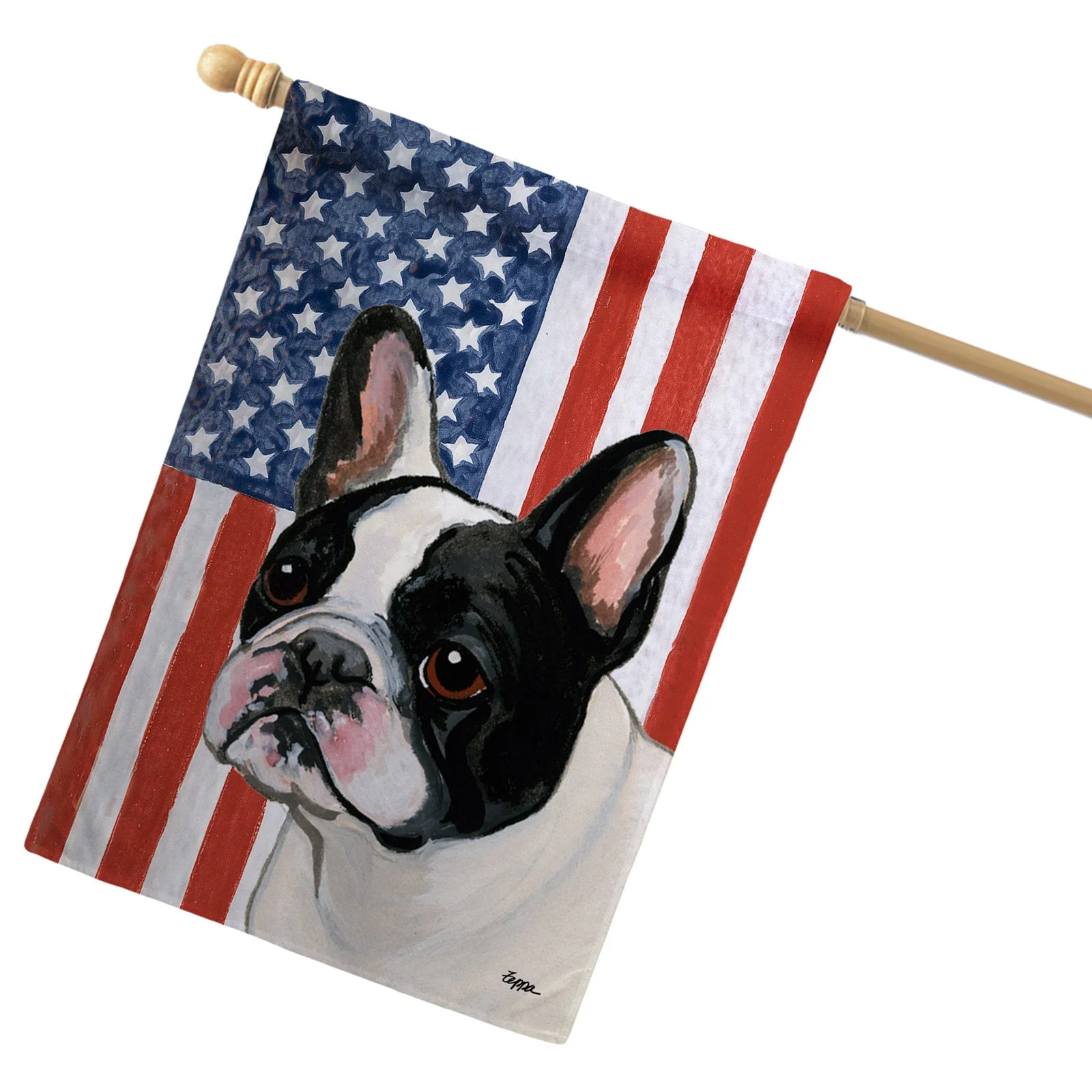 French Bulldog Americana House Flag - Image 3
