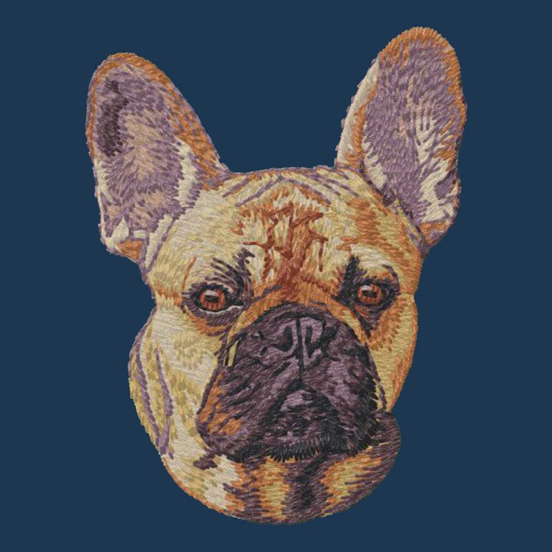 French Bulldog Embroidered Men's Denim Shirt - Image 2