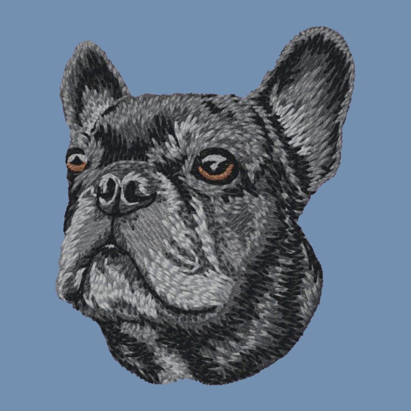 French Bulldog Embroidered Men's Denim Shirt - Image 8