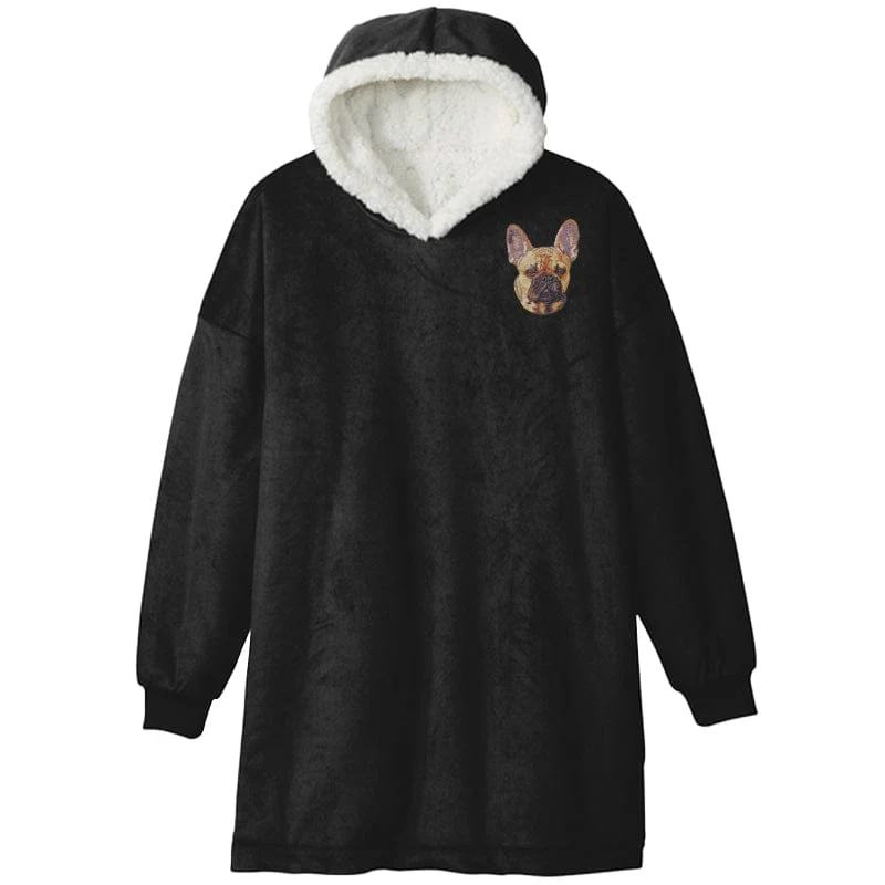 French Bulldog Embroidered Wearable Blanket - Image 9