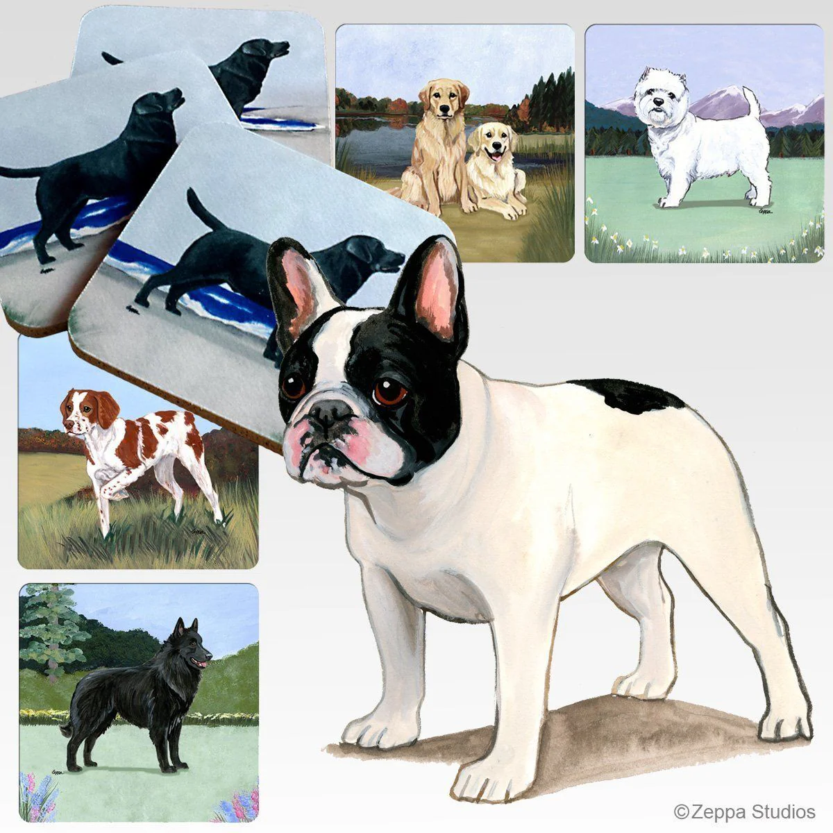 French Bulldog Scenic Square Coaster - Image 2