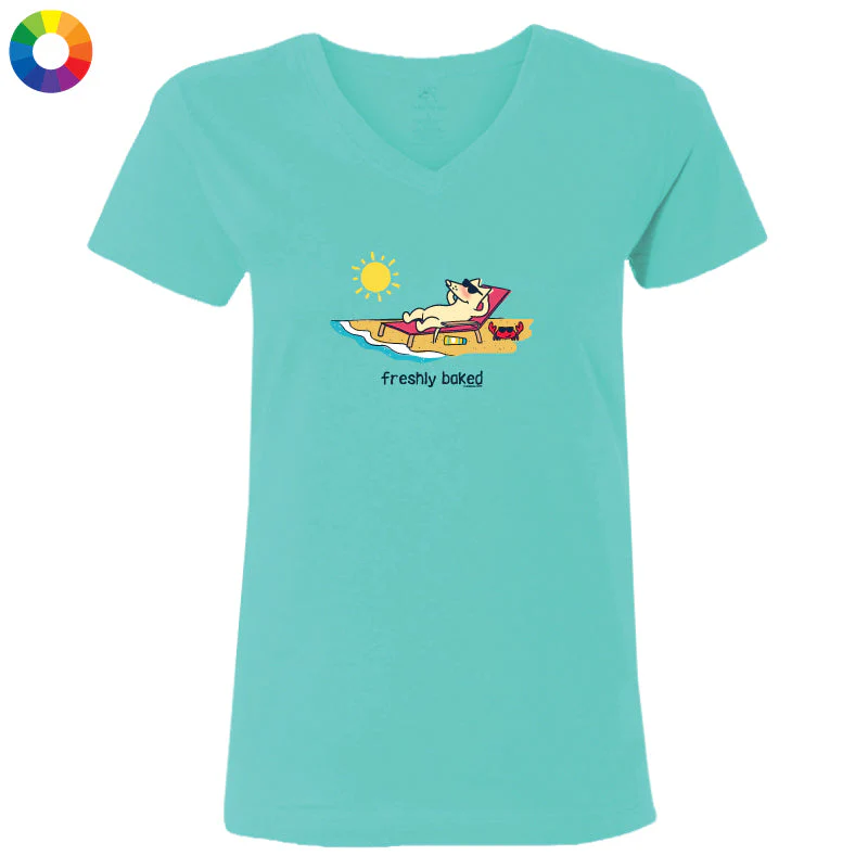 Freshly Baked  - Ladies T-Shirt V-Neck