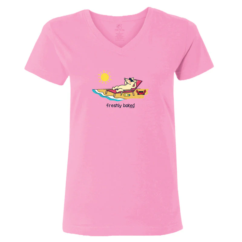 Freshly Baked  - Ladies T-Shirt V-Neck - Image 3