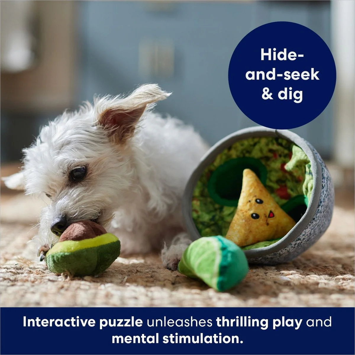 Frisco Guacamole Hide & Seek Puzzle Plush Squeaky Dog Toy, Small - Image 5