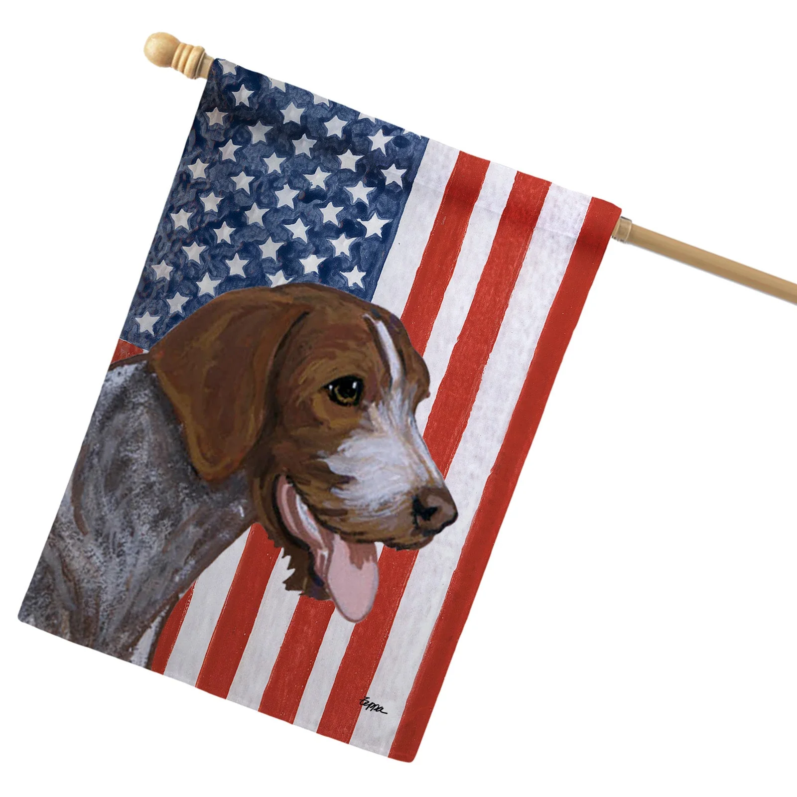 German Shorthaired Pointer Americana House Flag - Image 2