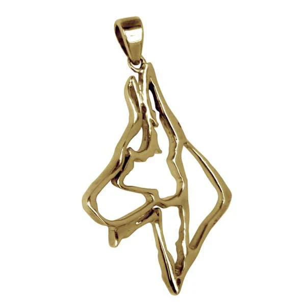 German Shepherd Dog 14K Gold Cut Out Pendant - Image 2