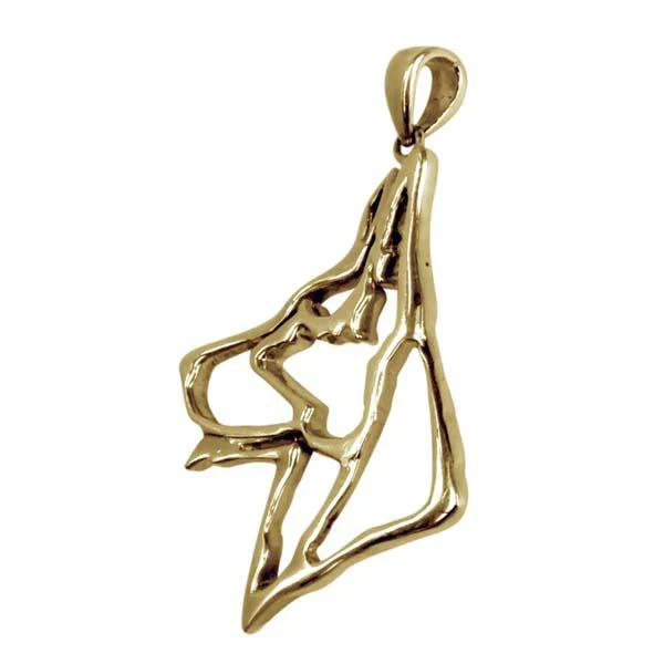 German Shepherd Dog 14K Gold Cut Out Pendant - Image 3