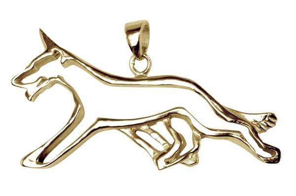 German Shepherd Dog 14K Gold Cut Out Pendant - Image 4