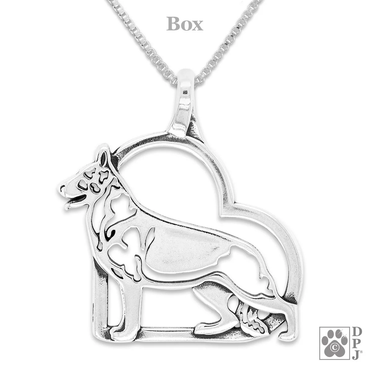 German Shepherd Dog in Heart Necklace, Body - Image 2