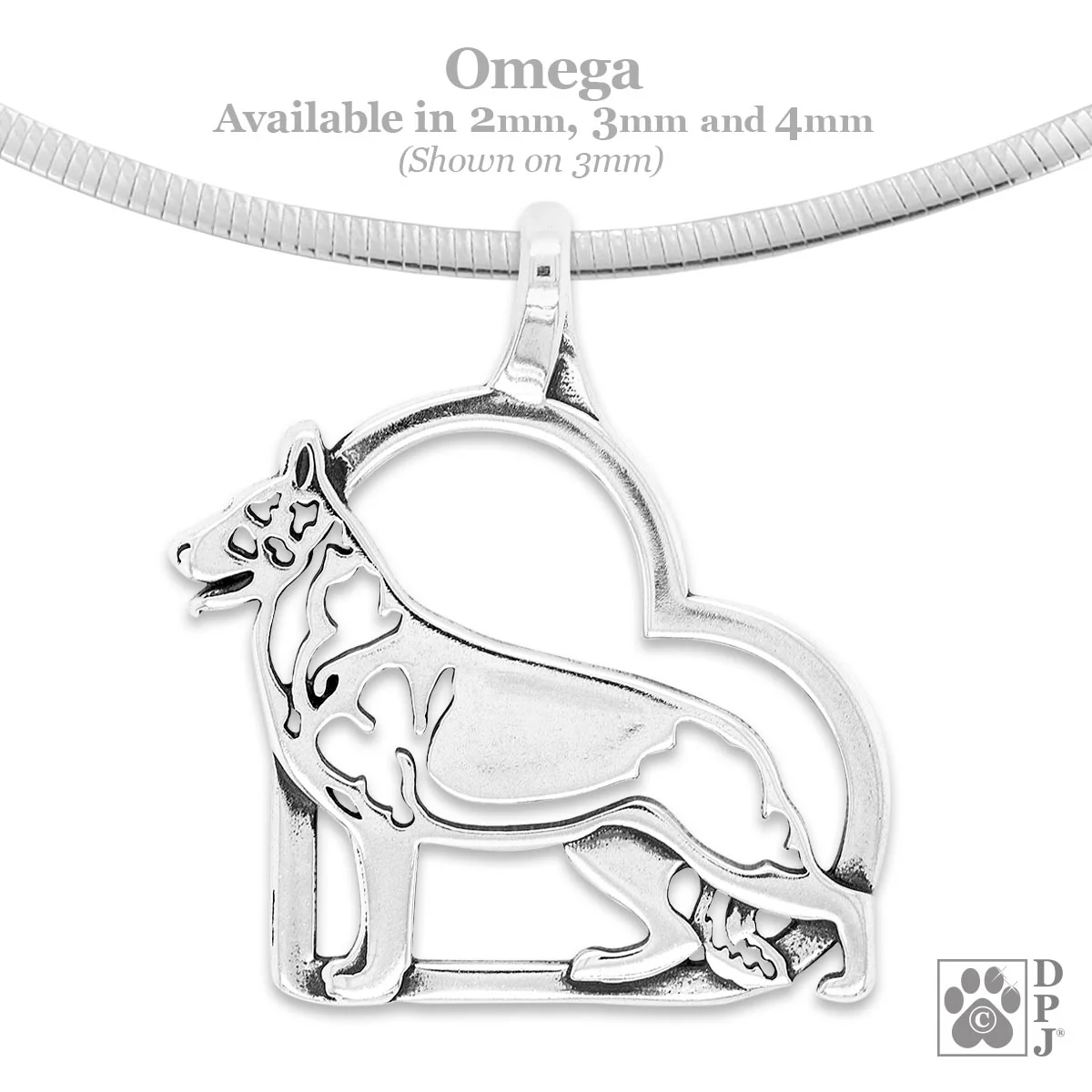 German Shepherd Dog in Heart Necklace, Body - Image 3