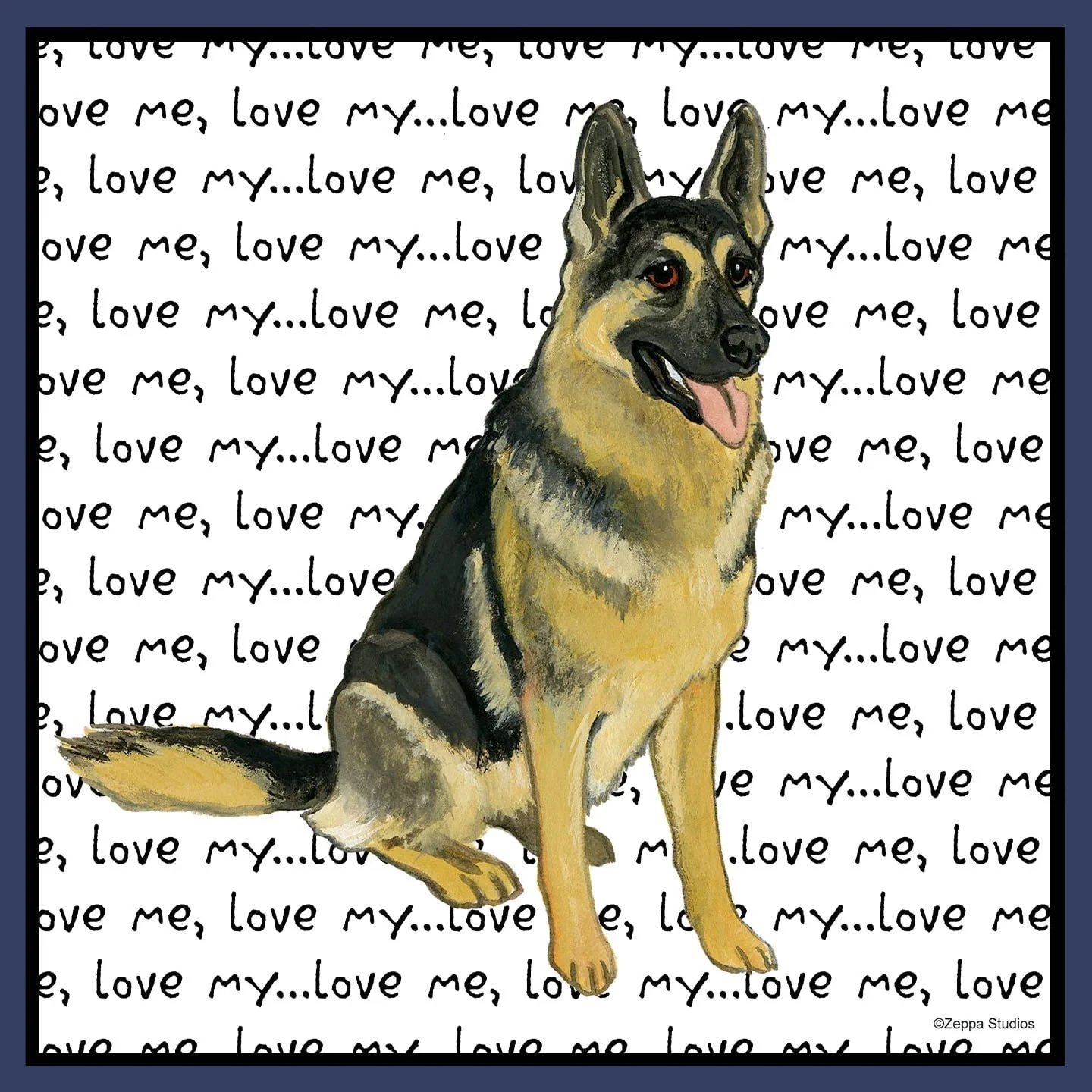 German Shepherd Dog Love Text - Adult Unisex Crewneck Sweatshirt - Image 2