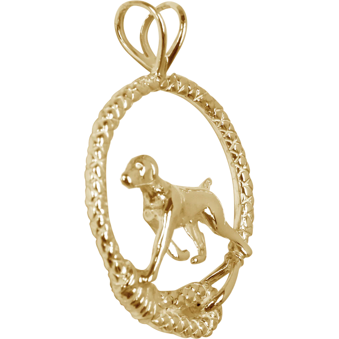 German Shorthaired Pointer Leash Solid 14K Gold  Pendant - Image 2