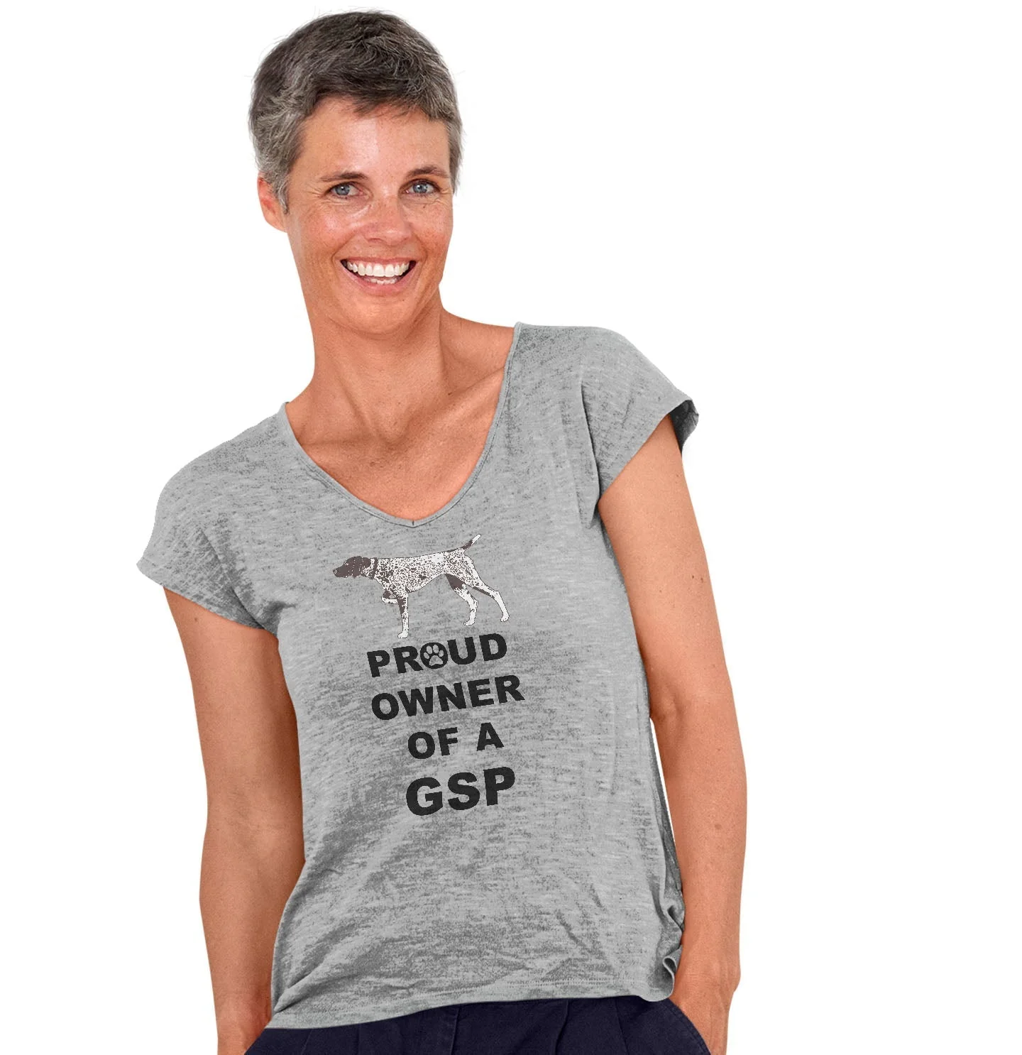 German Shorthaired Pointer Proud Owner - Women's V-Neck T-Shirt - Image 3