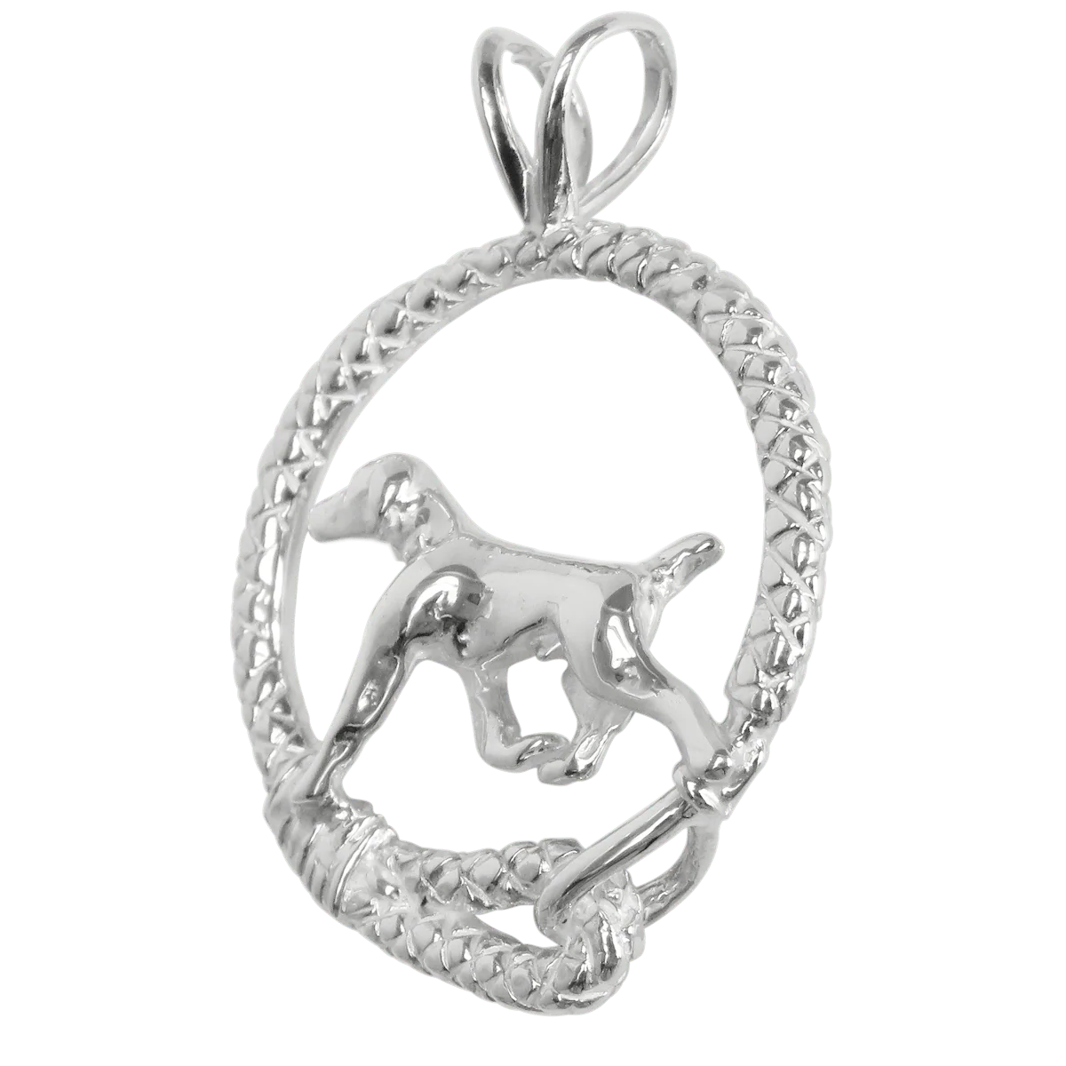 German Shorthaired Pointer in Solid Sterling Silver Leash Pendant - Image 3