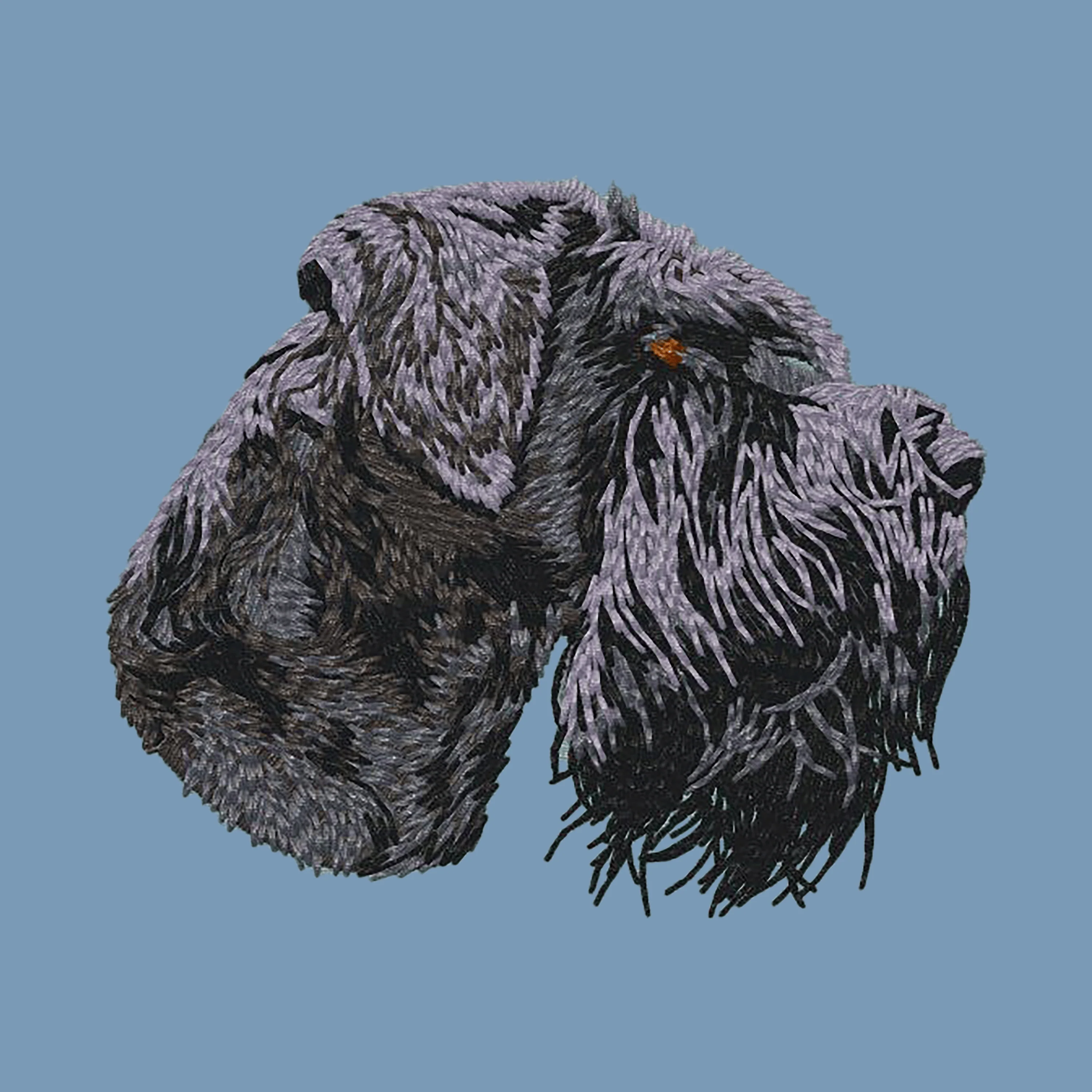 Giant Schnauzer Embroidered Men's Denim Shirt - Image 2
