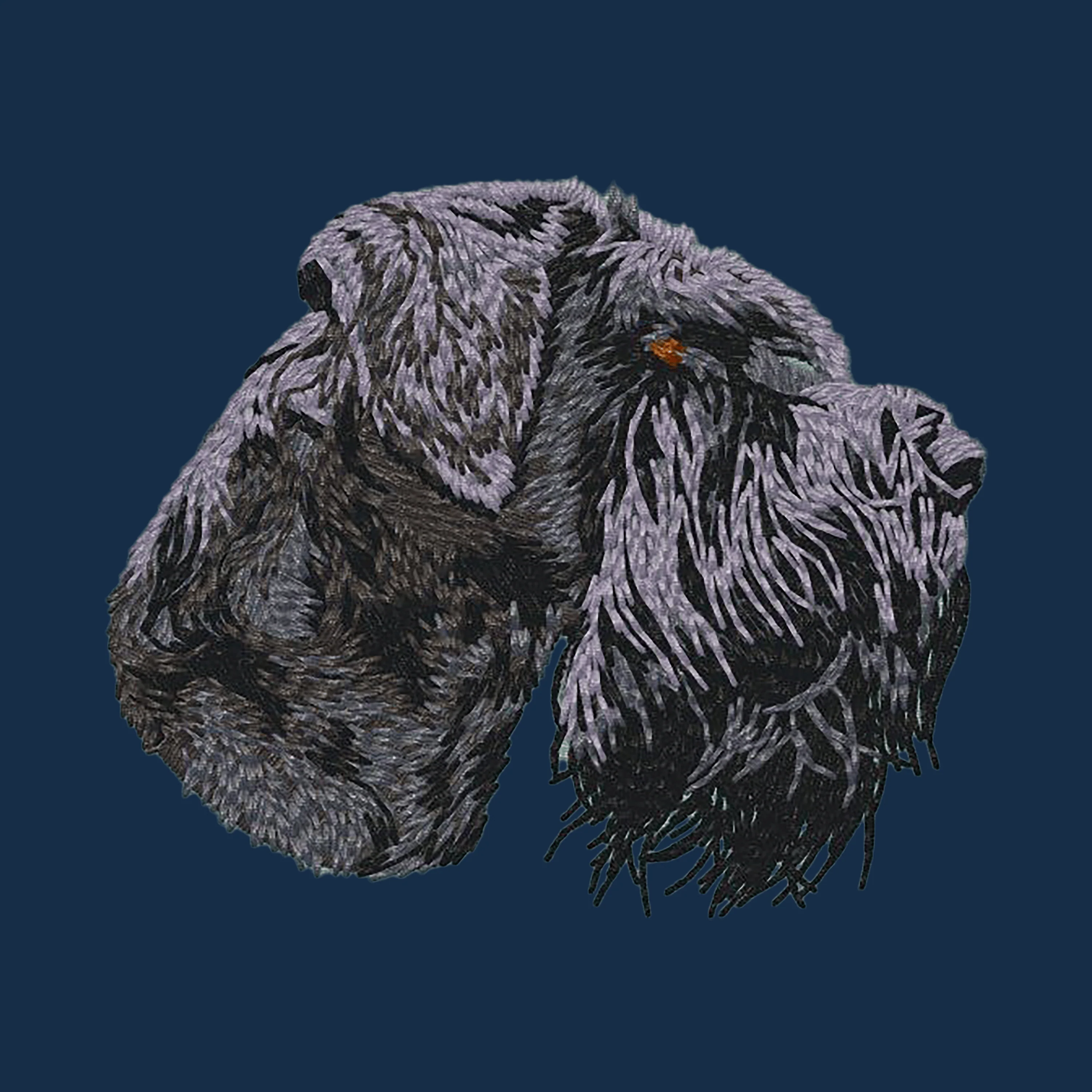 Giant Schnauzer Embroidered Men's Denim Shirt - Image 4