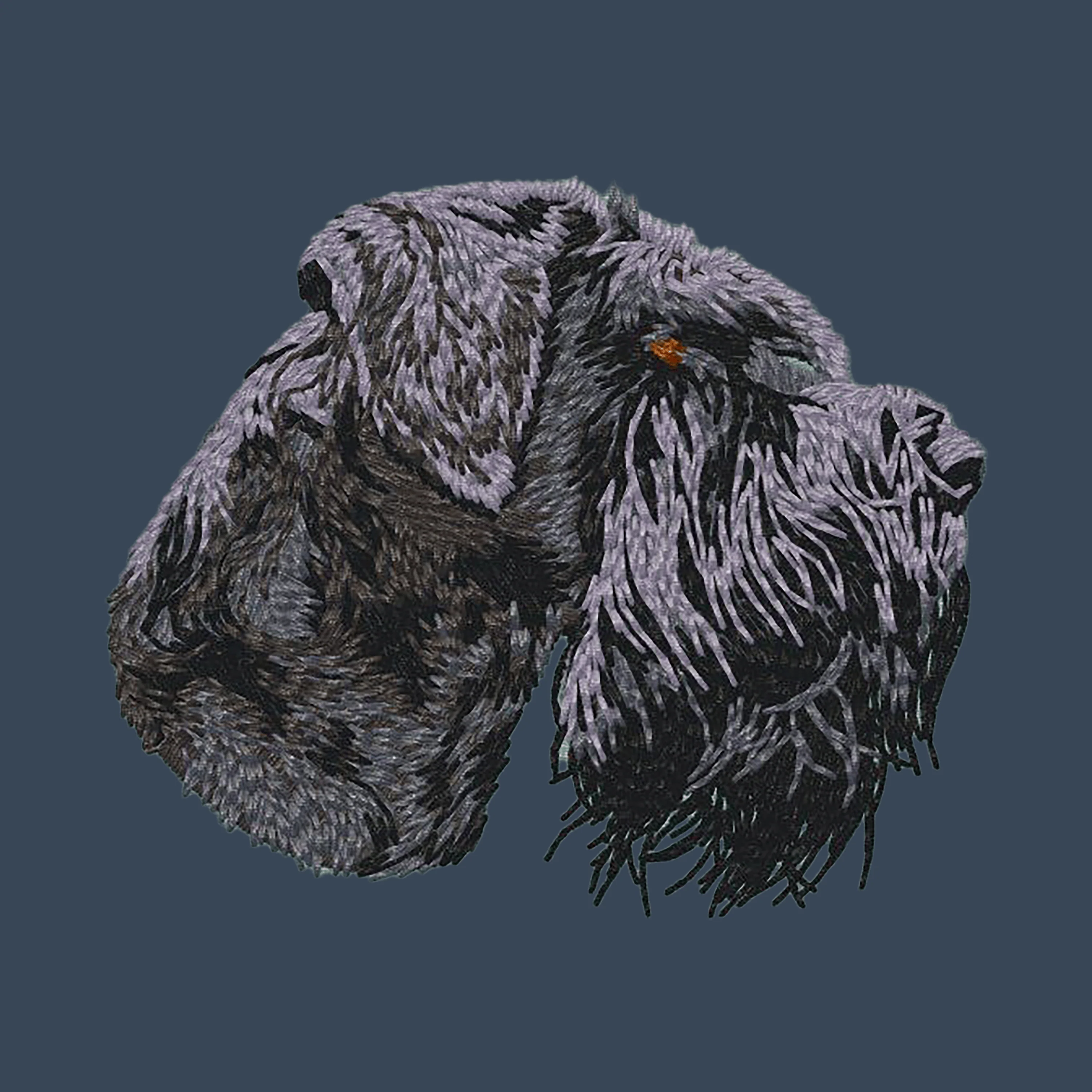 Giant Schnauzer Embroidered Women's Denim Shirt - Image 4