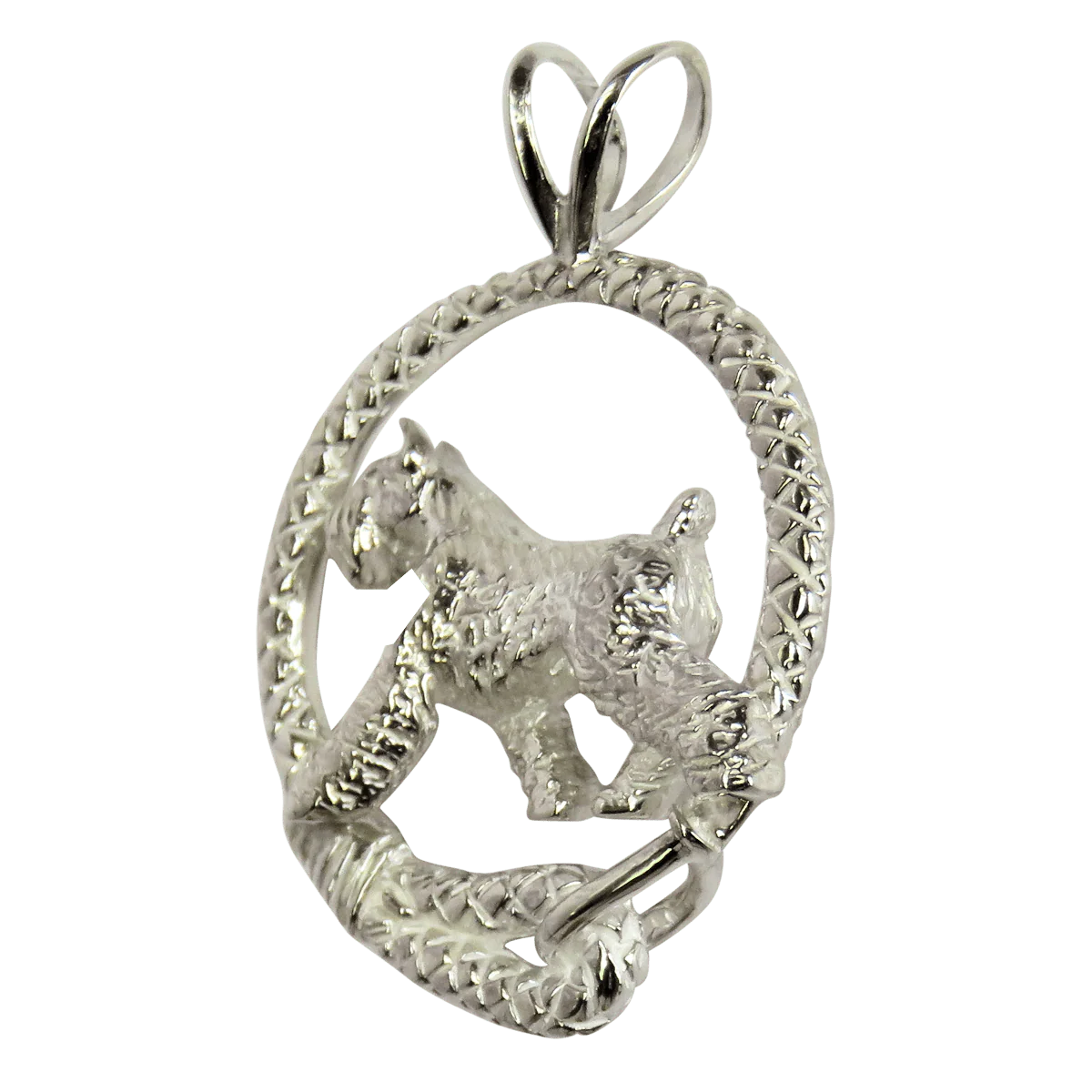 Giant Schnauzer in Solid Sterling Silver Leash Pendant - Image 3
