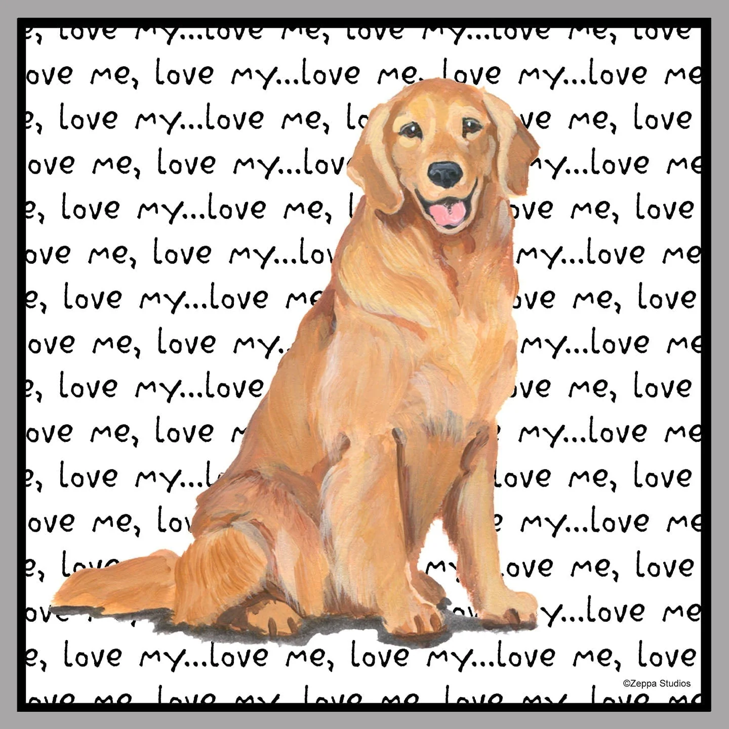 Golden Retreiver Love Text - Women's V-Neck T-Shirt - Image 2