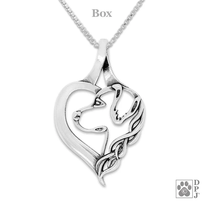 Golden Retriever in Heart Pendant Necklace - Image 2