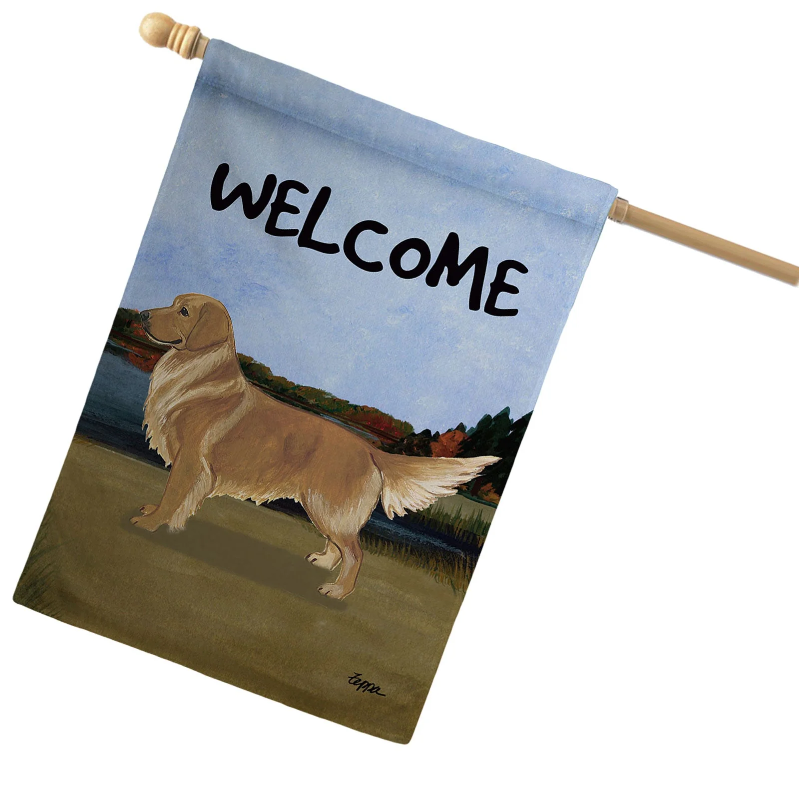Golden Retriever House Flag - Image 2