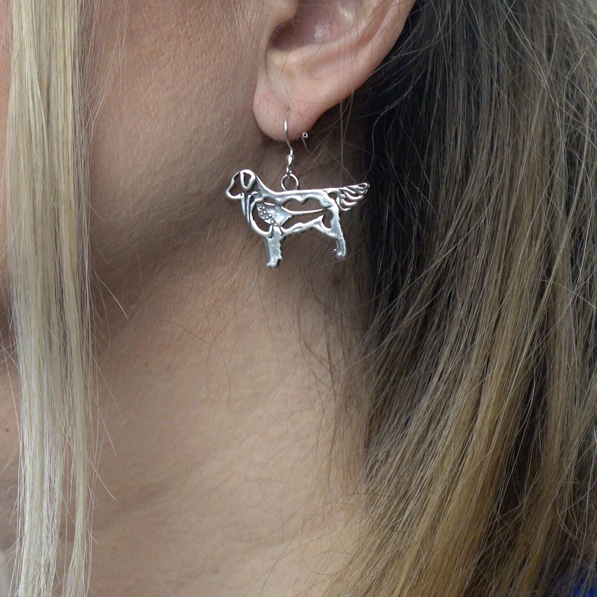 Golden Retriever w/Pheasant, Body, Earring - Image 3