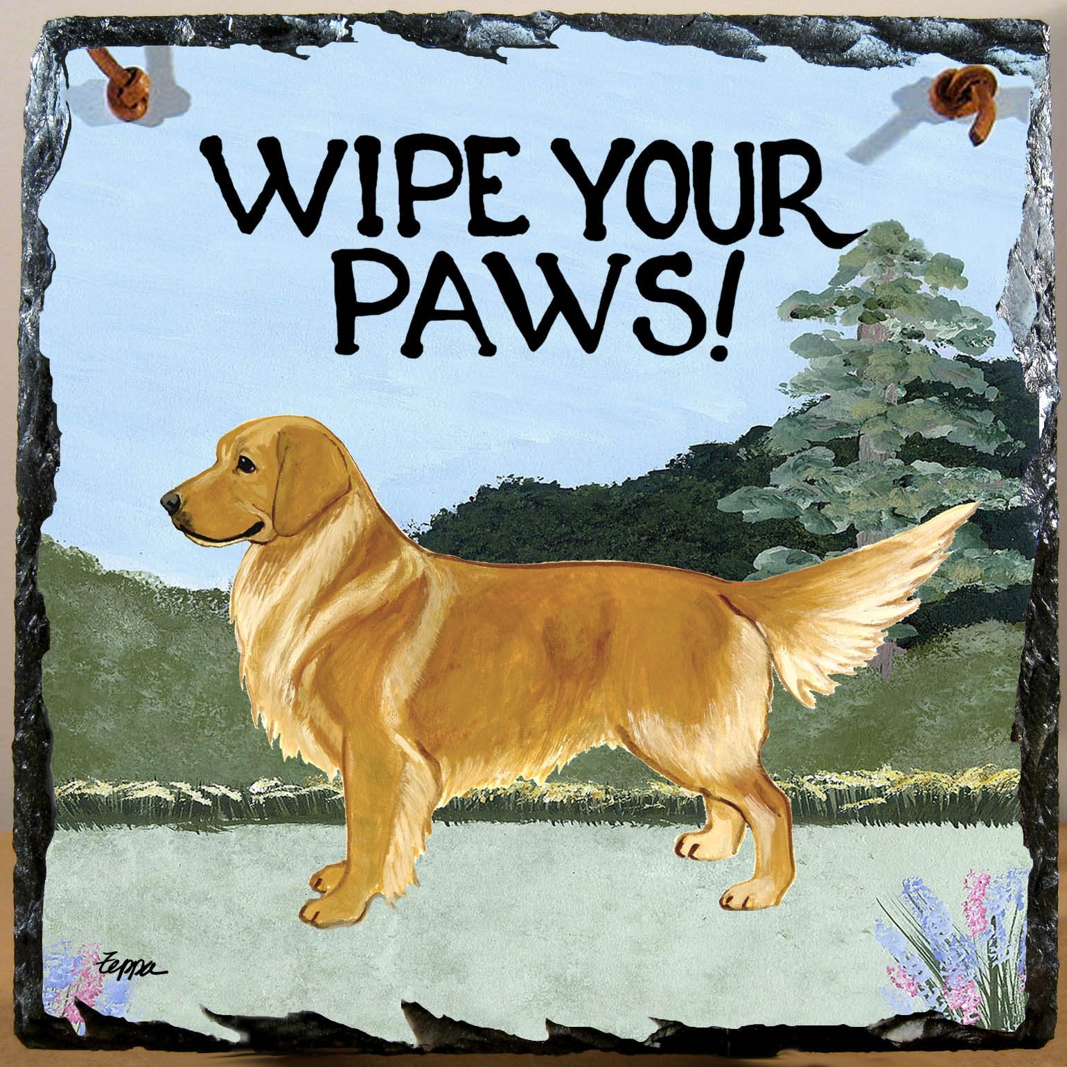 Golden Retriever Slate Sign