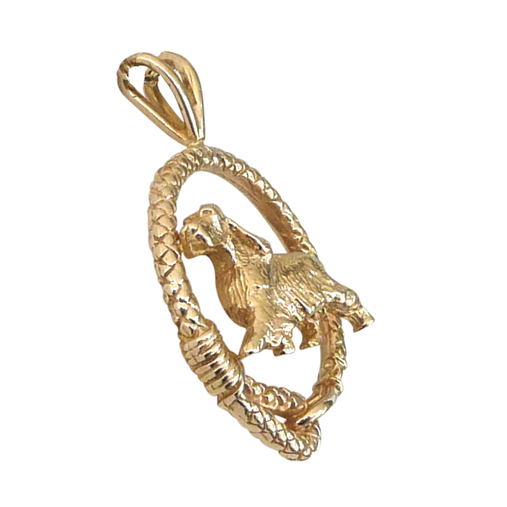 Solid 14K Gold Gordon Setter Leash Pendant - Image 2
