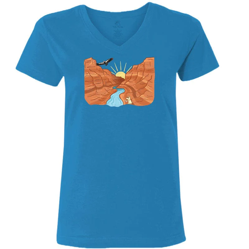 Grand Canyon - Ladies T-Shirt V-Neck - Image 3