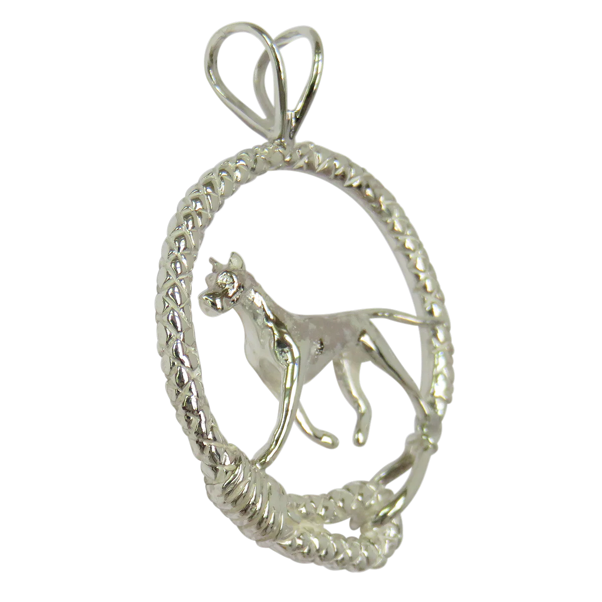 Great Dane in Solid Sterling Silver Leash Pendant - Image 2