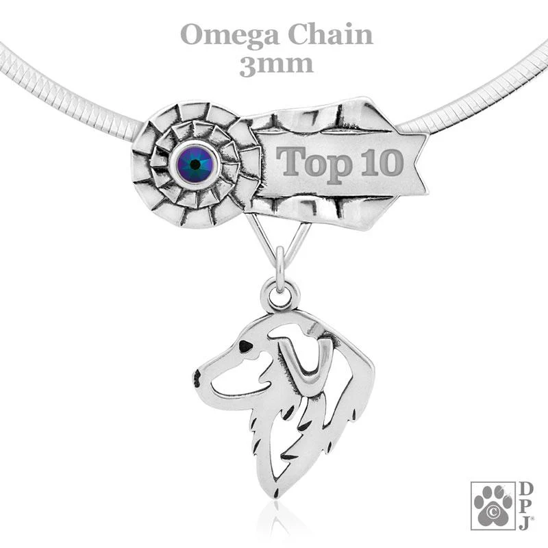 Great Pyrenees, Head, Engravable Ribbon Charm Holder