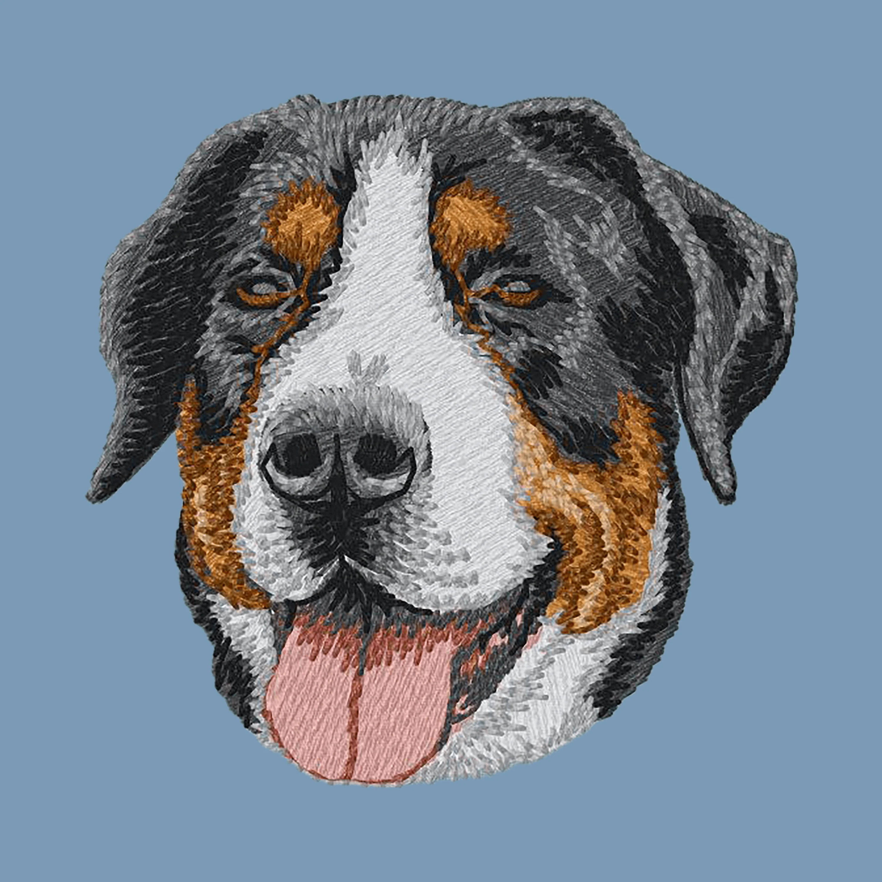 Greater Swiss Mountain Dog Embroidered Men's Denim Shirt - Image 2