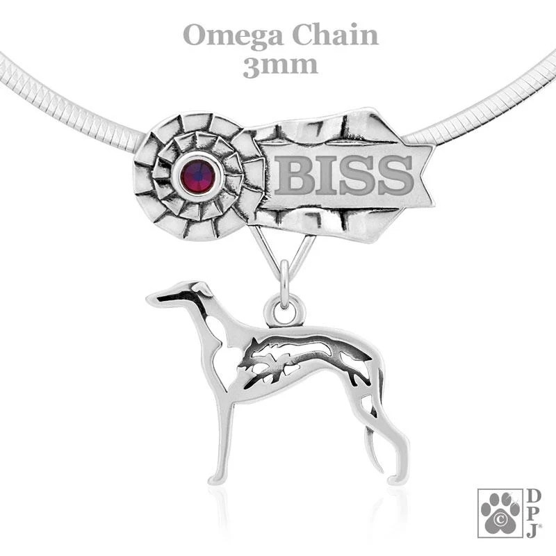 Greyhound with Fox, Body, Engravable Ribbon Charm Holder