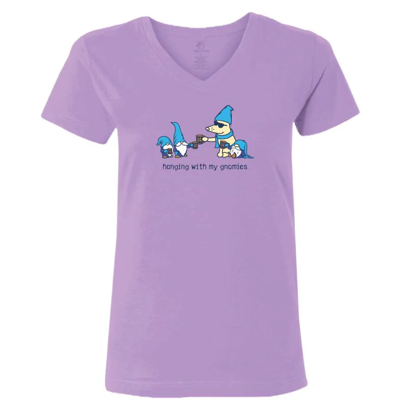 Hanging With My Gnomies - V-Neck T-Shirt