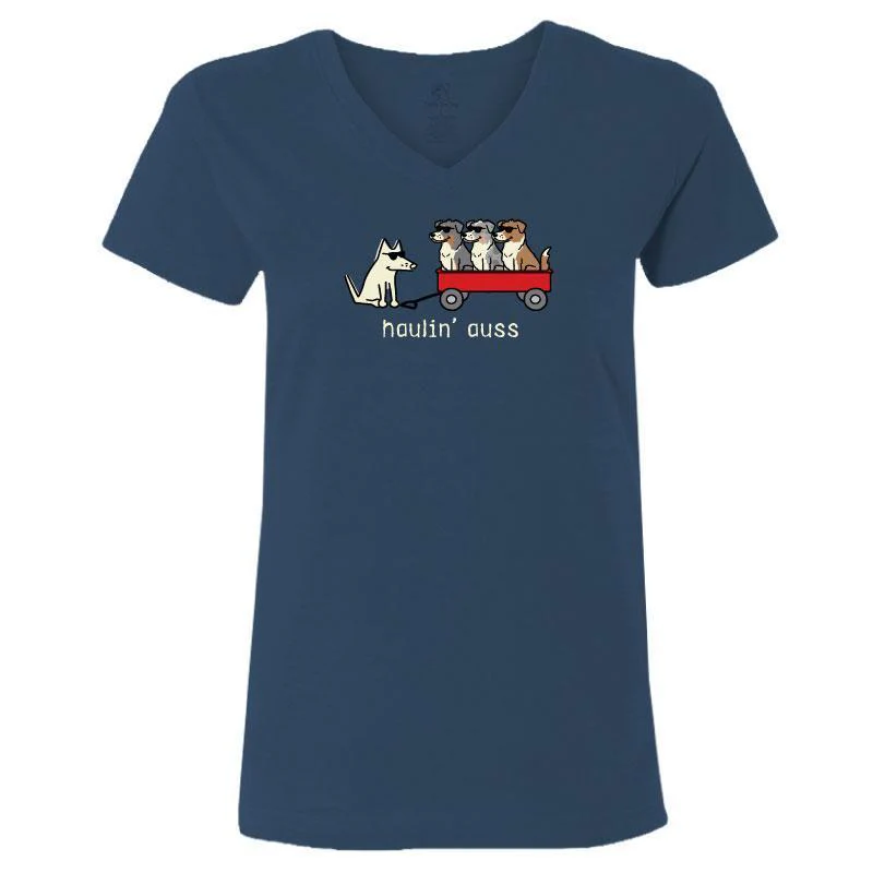 Haulin' Auss - Ladies T-Shirt V-Neck - Image 3