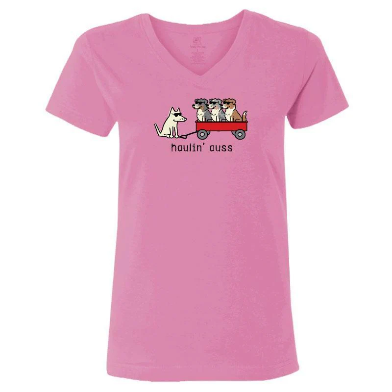 Haulin' Auss - Ladies T-Shirt V-Neck - Image 4