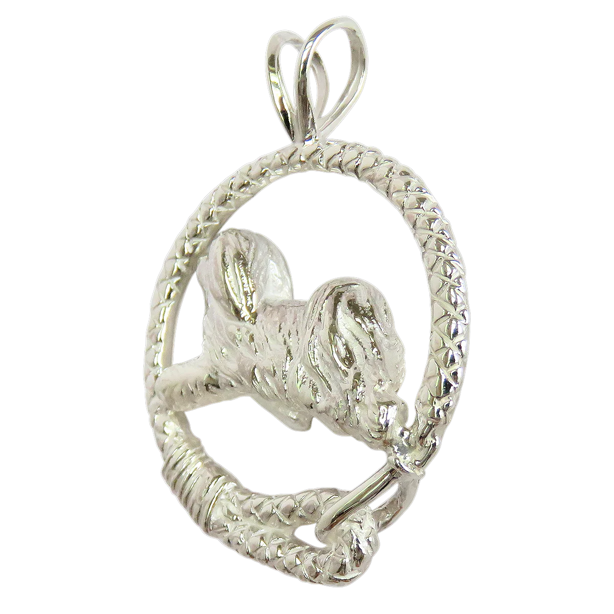 Havanese in Solid Sterling Silver Leash Pendant - Image 3