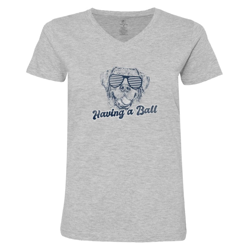 Having a Ball  - Ladies T-Shirt V-Neck
