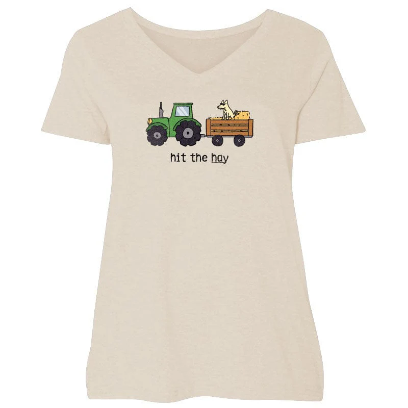 Hit the Hay - Ladies Curvy V-Neck Tee