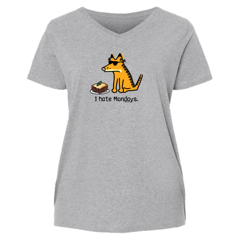 I Hate Mondays - Ladies Curvy V-Neck Tee