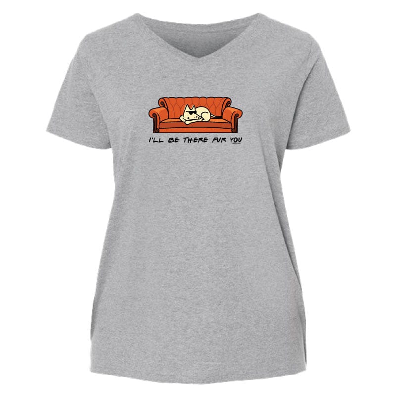 I'll Be There Fur You - Ladies Curvy V-Neck Tee