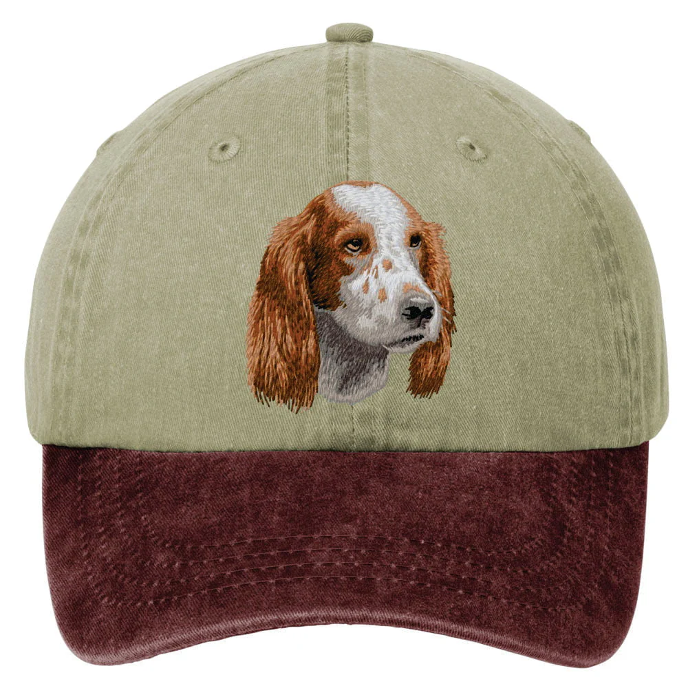 Irish Red & White Setter Embroidered Two Tone Baseball Cap