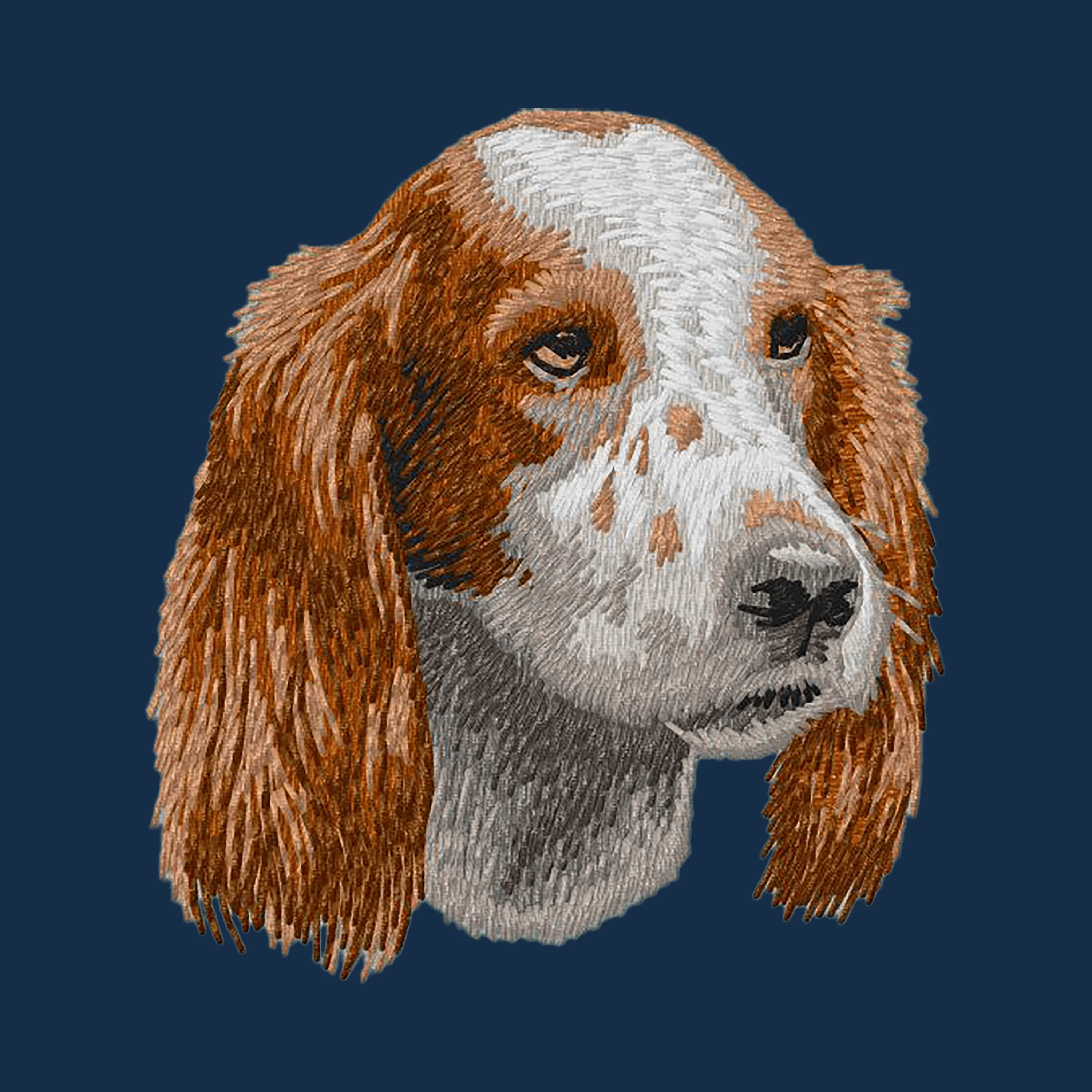 Irish Red and White Setter Embroidered Men's Denim Shirt - Image 4