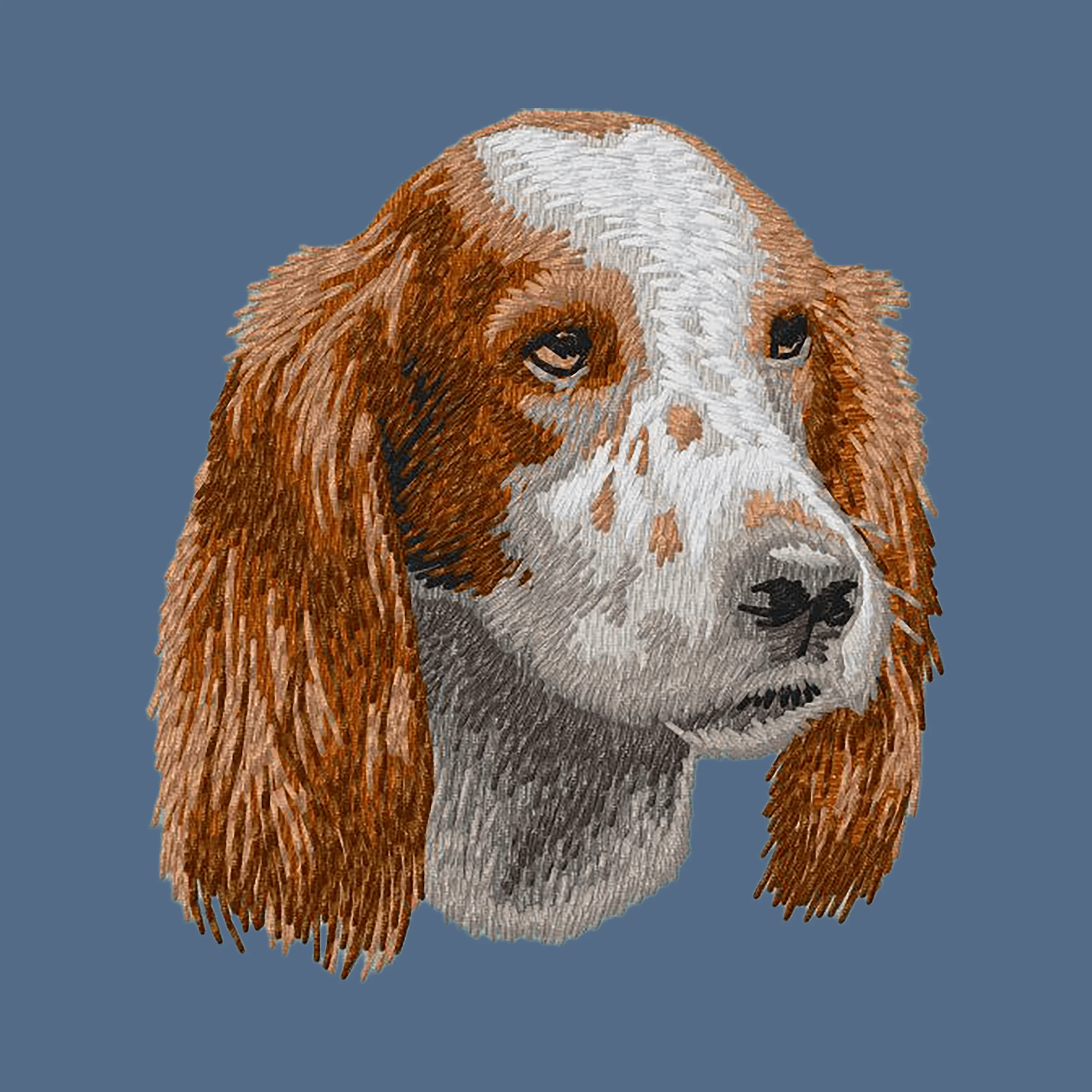 Irish Red and White Setter Embroidered Women's Denim Shirt - Image 2
